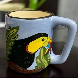Eco Creations Costa Rica coffee/ tea mug handmade and painted. Tropical vibe
